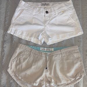 Hollister Vintage Tan Low Rise Size 3   and A&F  Vintage White Low Rise  Size 0